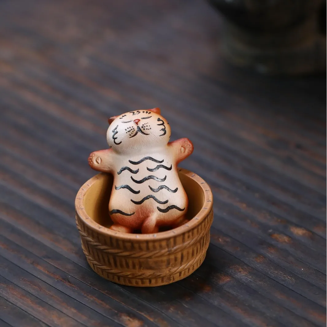 Purple Clay Zodiac Pet Ornament Premium Quality Can Be Nurtured Fine Craft Knocked Hair Lying Flat Tiger Handmade Tea Player