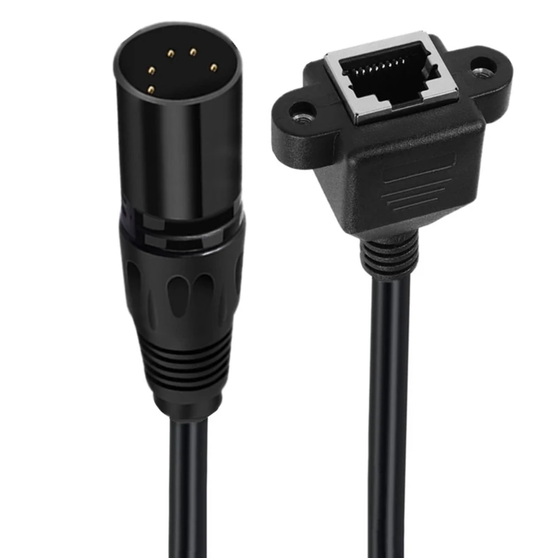 XLR5 5Pin Male Female to RJ45 Female Sound Cable for Sound Integration in Studio