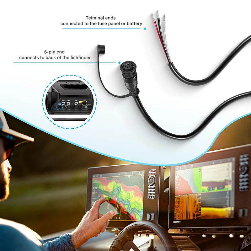 Immagine 5: 720110-1 Cavo di alimentazione PC13 per Humminbird APEX, XPLORE Fishfinder, MEGA Live Imaging e MEGA Live Imaging TargetLock (10 piedi)