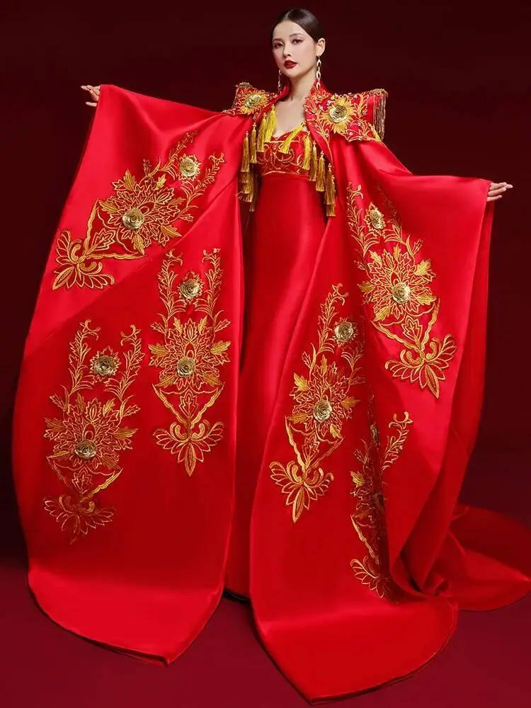 

Catwalk High-end China-Chic Stage Trailing Performance Clothes Chinese Style Performance Host Long Temperament Dress Han Fu