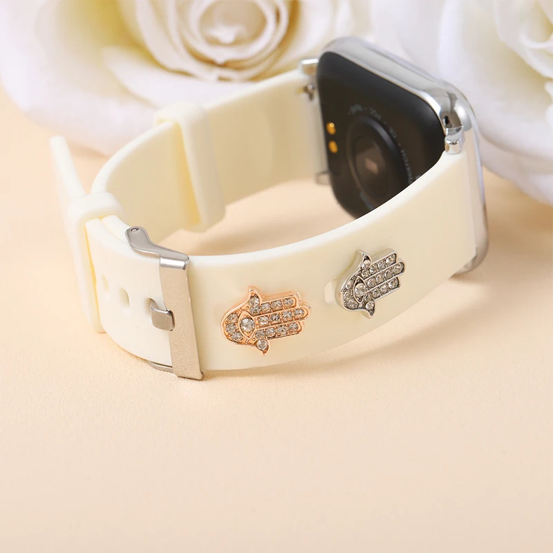 Silicone Watch Band Charms Metal Decorative Nails Jewelry for iwatch Smart Watchband Accessories Customized DIY Creative Charm
