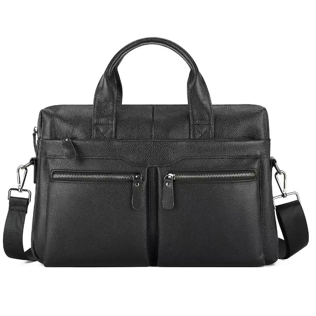 Maletín de negocios de cuero genuino de vaca para hombre, bolso de hombro para hombre, bolso de mensajero para hombre, bolso de mano para computadora, nuevo de lujo