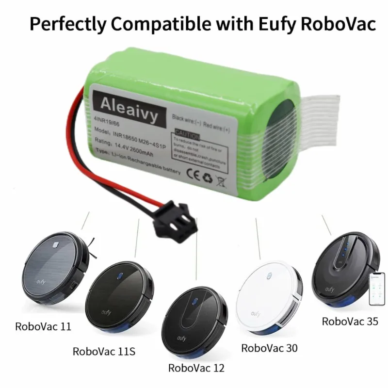 

Aleaivy 14.4V 2600mAh Li-ion Battery for Conga Excellence 990 1090 Ecovacs Deebot N79S N79 DN622 Eufy Robovac 11 11S 12 35C X500