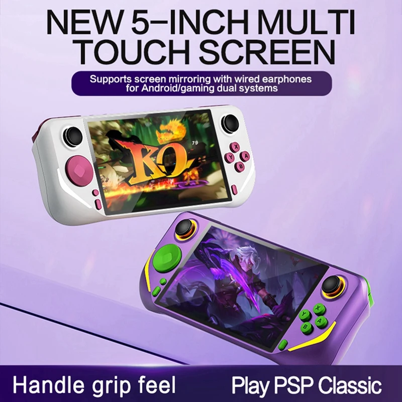 ABMF-E6 Plus Handheld Game Console 5 Inch IPS Screen Portable Video Game Console Support Connect TV Arcade Game Console