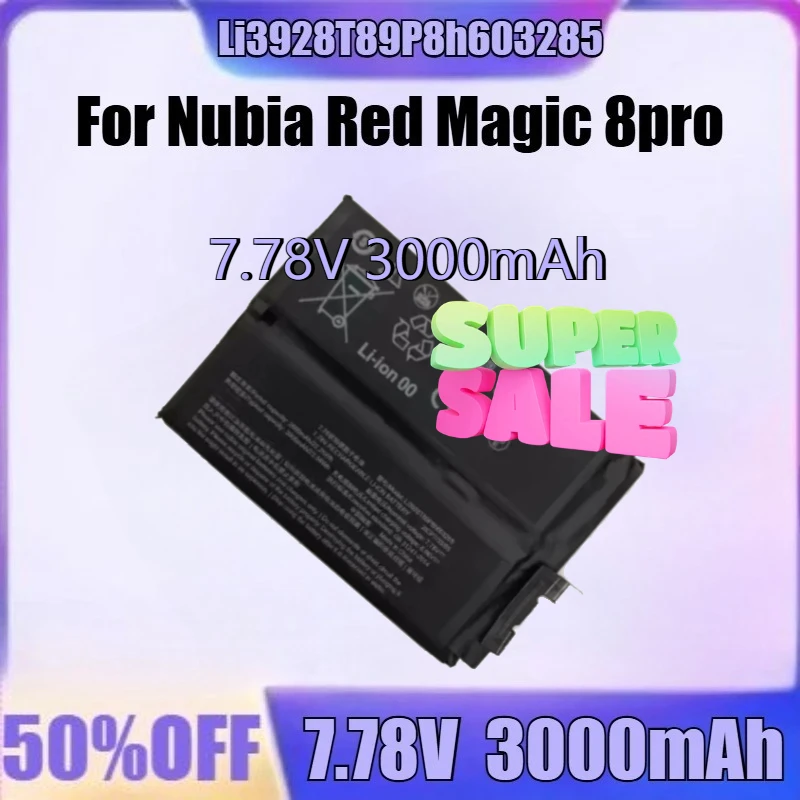 

For Nubia Red Magic 8pro 8 pro Battery Packing Battery Built-In Battery NX729J New Li3928T89P8h603285 7.78V 3000mAh