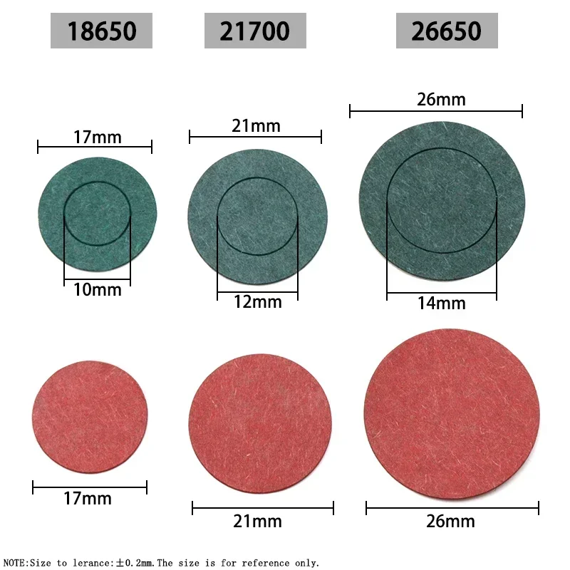 18650 21700 26650 Battery Insulation Gasket Barley Paper Insulating Spacers Insulating Spacers Stickers Electrode Insulated Pads