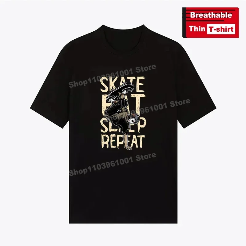 

Breathable Thin T-Shirt Horrifying Skull Street Skateboard Boy - Hip Hop Style Print T Shirts y2k Casual Short Sleeve Tees
