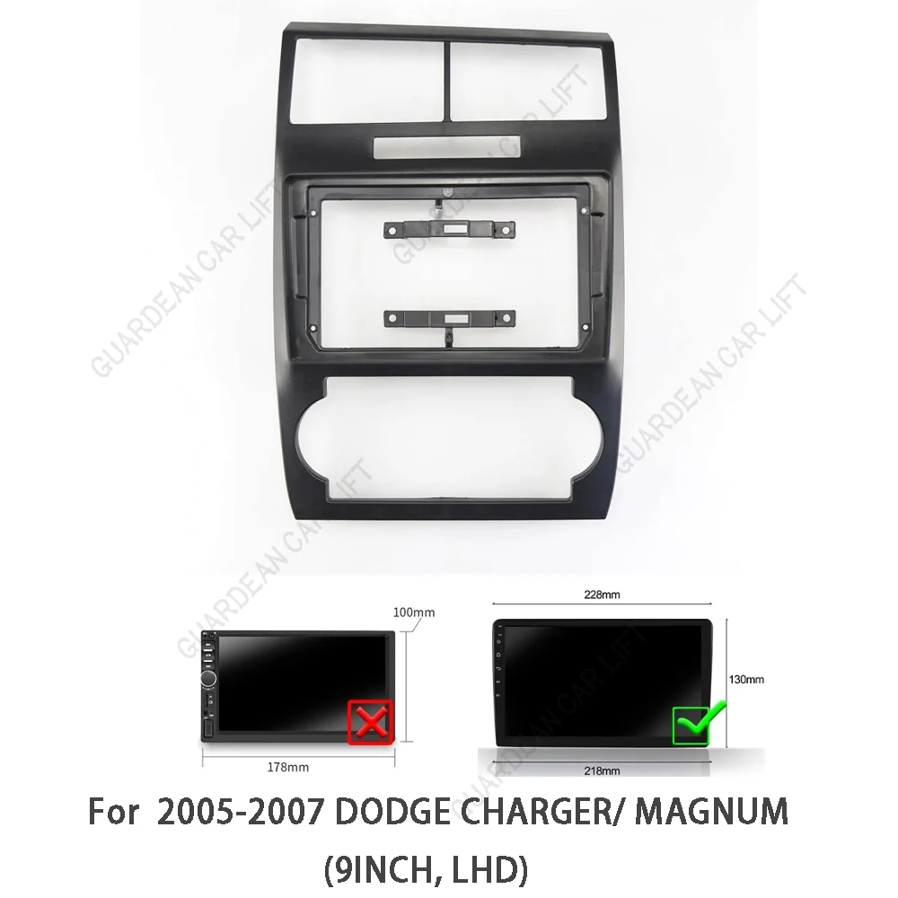 9Inch Car Radio Fascias For Dodge Charger Magnum 2005-2007 Android Stereo Frame Player 2 Din Panel Dash Trim With Cable Canbus