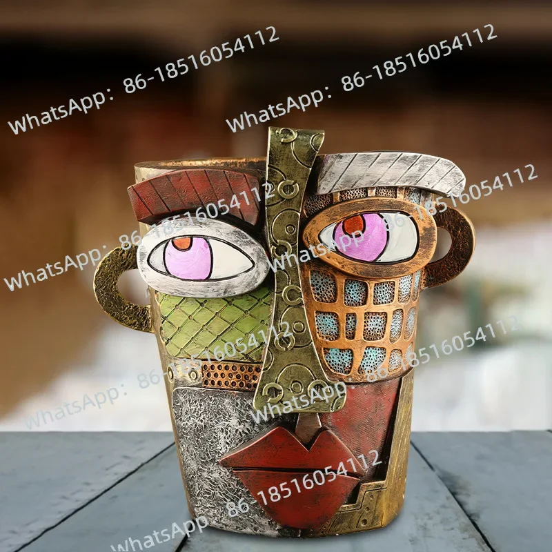 Creative succulent green plant resin flower pot ornament home decoration