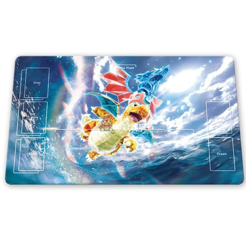 Card Pad Dragonite Tyranitar Garchomp Ptcg Diy Thickened Single Version Action Toy Figures Anime Game Collection Battle Mat