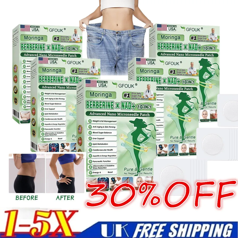 

1-5X Moringa 10-in-1 Advanced Nano Microneedle Patch Skin Firming & Metabolic Support Natural Pure And Gentle Weight Management