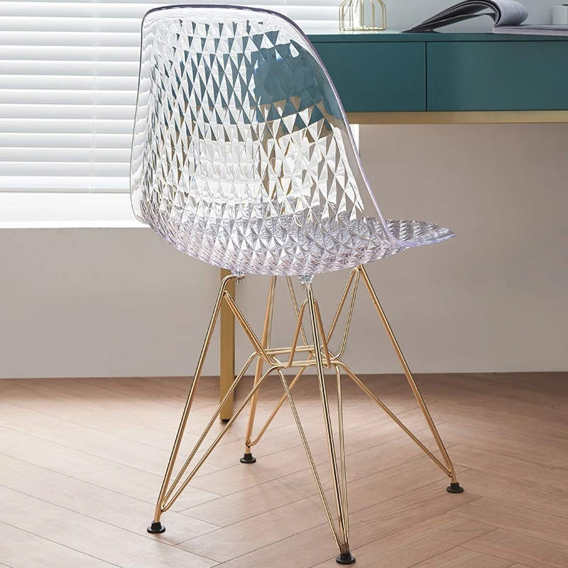 Nordic Transparent Eames Plastic Dining Bar Chair for Cafe Negotiation Simple Wholesale Seating