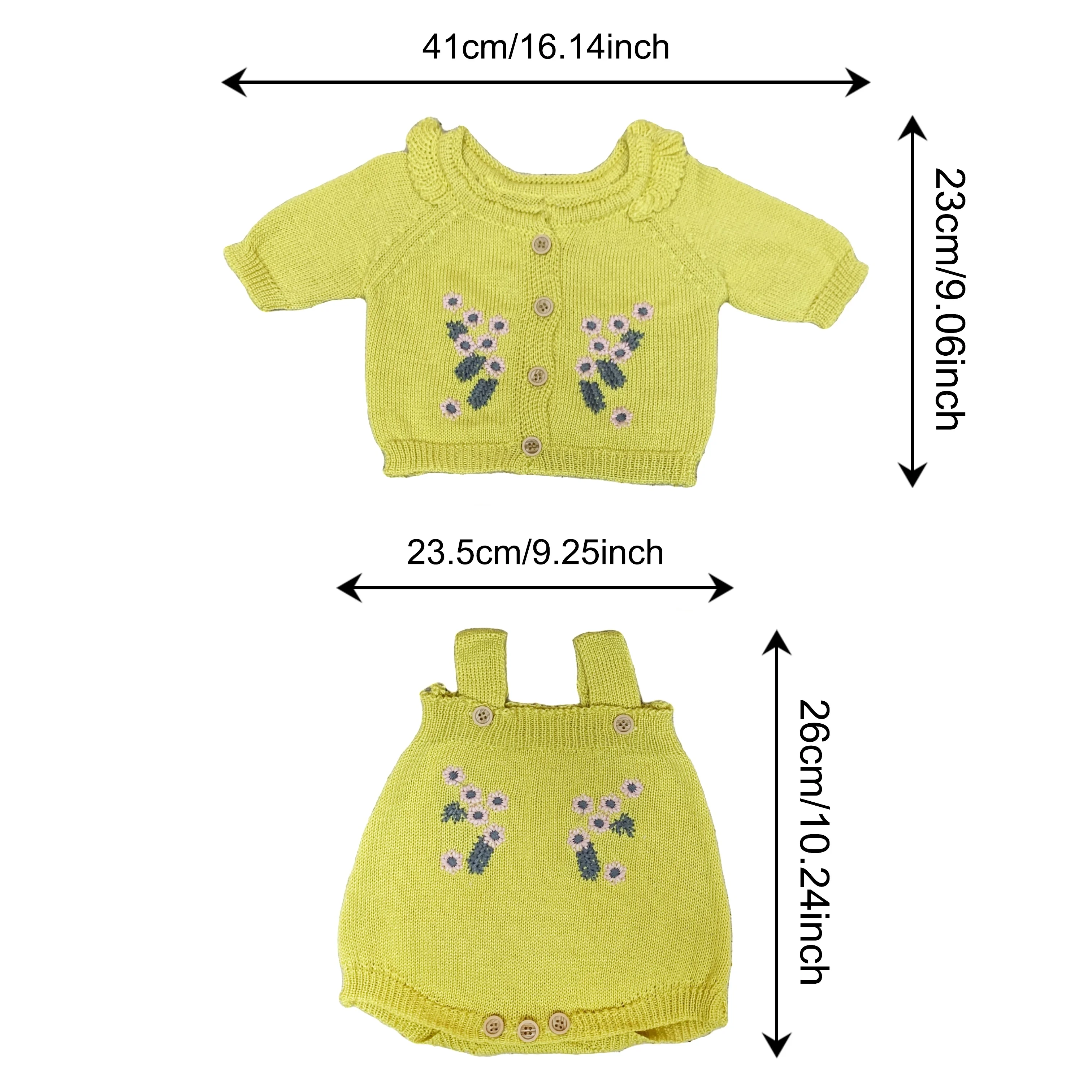 2 Styles Bebe Reborn Doll Sweather Clothes Sets for Size 16-18Inch Reborn Dolls Cute Outfits Soft Touch Quality For Doll's Gift