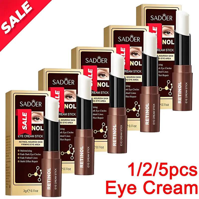 Retinol Eye Cream Stick Eye Bag Removal Instant Retinol Cream Moisturizing Firming Eyes Brighten Eye Cream Eye Skin Care 1/2/5pc