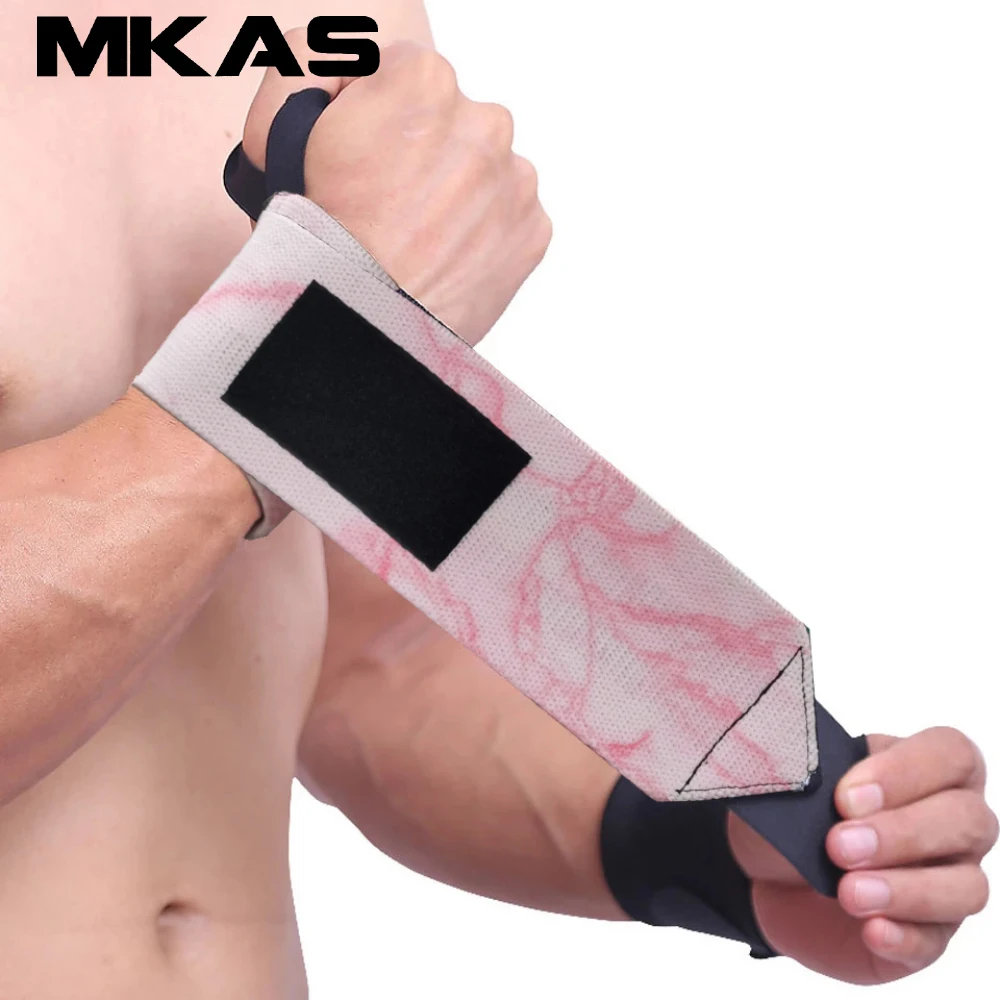 MKAS 1 Pair Wristband Wrist Support Weight Lifting Gym Training Wrist Support Brace Straps Wraps Crossfit Powerlifting