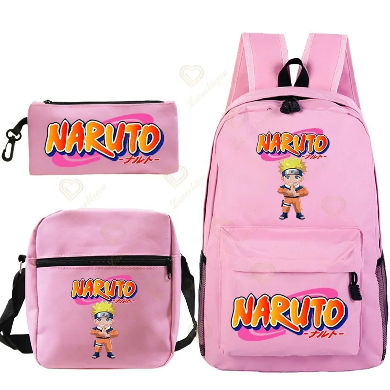 Conjunto de Mochilas para libros para adolescentes, Mochilas escolares de Naruto Anime para niños, conjunto de Mochilas para niñas y niños, Mochilas para escuela primaria