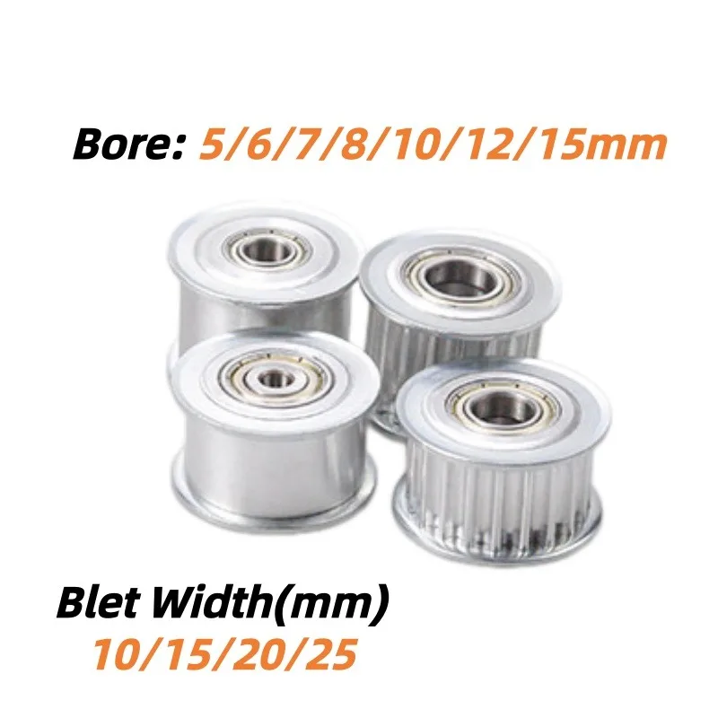 HTD5M Timing Pulley Idler Pulley 20T 22T 24Teeth AF Type Bore 5/6/7/8/10/12/15mm Belt Width 10/15/20/25mm 5GT Synchronous Wheel