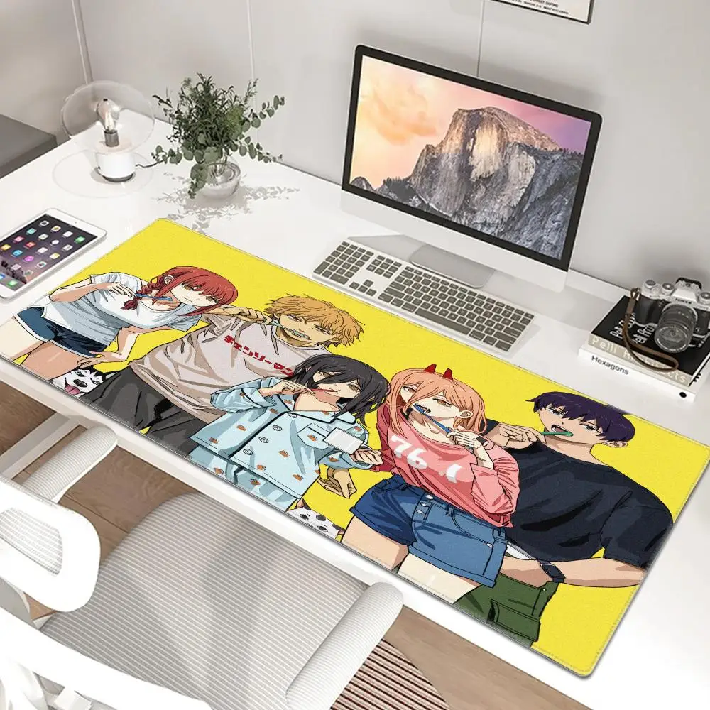Mouse Pad HD Anime Gaming Accessories Keyboard Pad Chainsaw Man Hayakawa Aki Desk Mat Gamer Cabinet Mousepad Cool Fox Mouse Mat