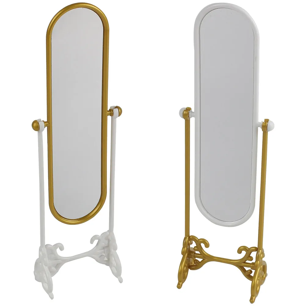 

2 шт. миниатюрных регулируемых зеркал в полный рост для дома, спальни, мебели, декора интерьера, зеркало для кукольного домика