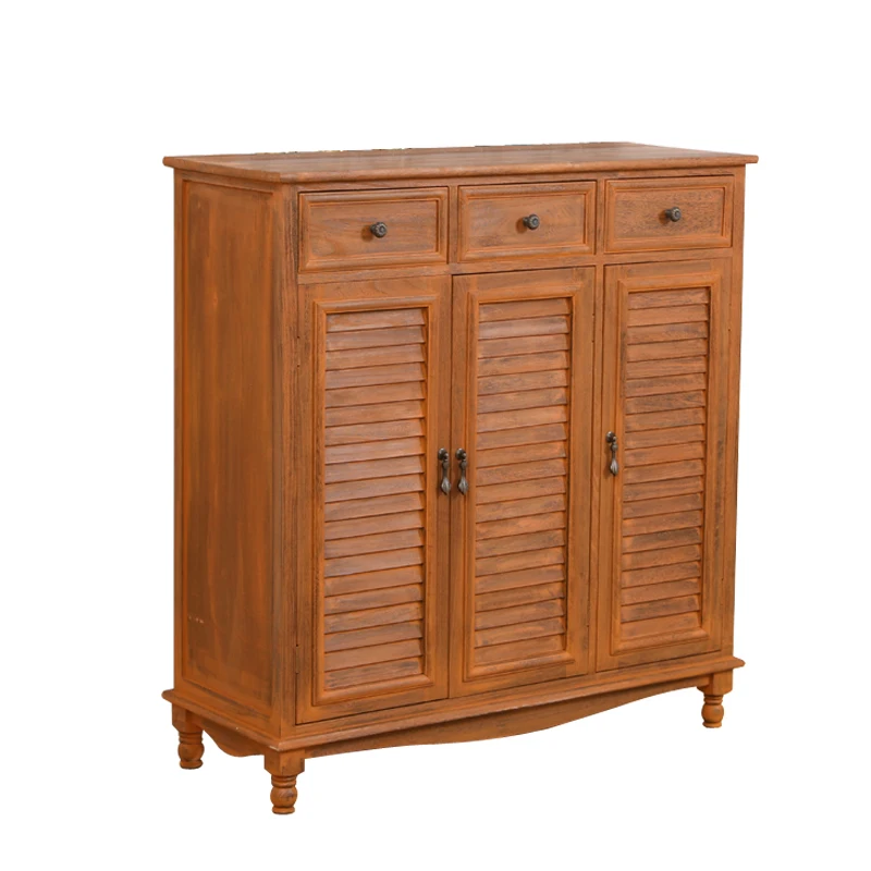 Shoe Cabinet American Household Large Capacity Entrance Cabinet Solid Wood Special Storage Economical Multi-layer Door Entry Int