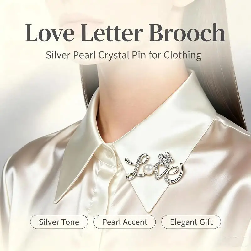 Luxury Crystal Pearl Brooch for Women Rhinestone Decor Metal Pin Business Attire Decor High-end Gift for Female Leaders