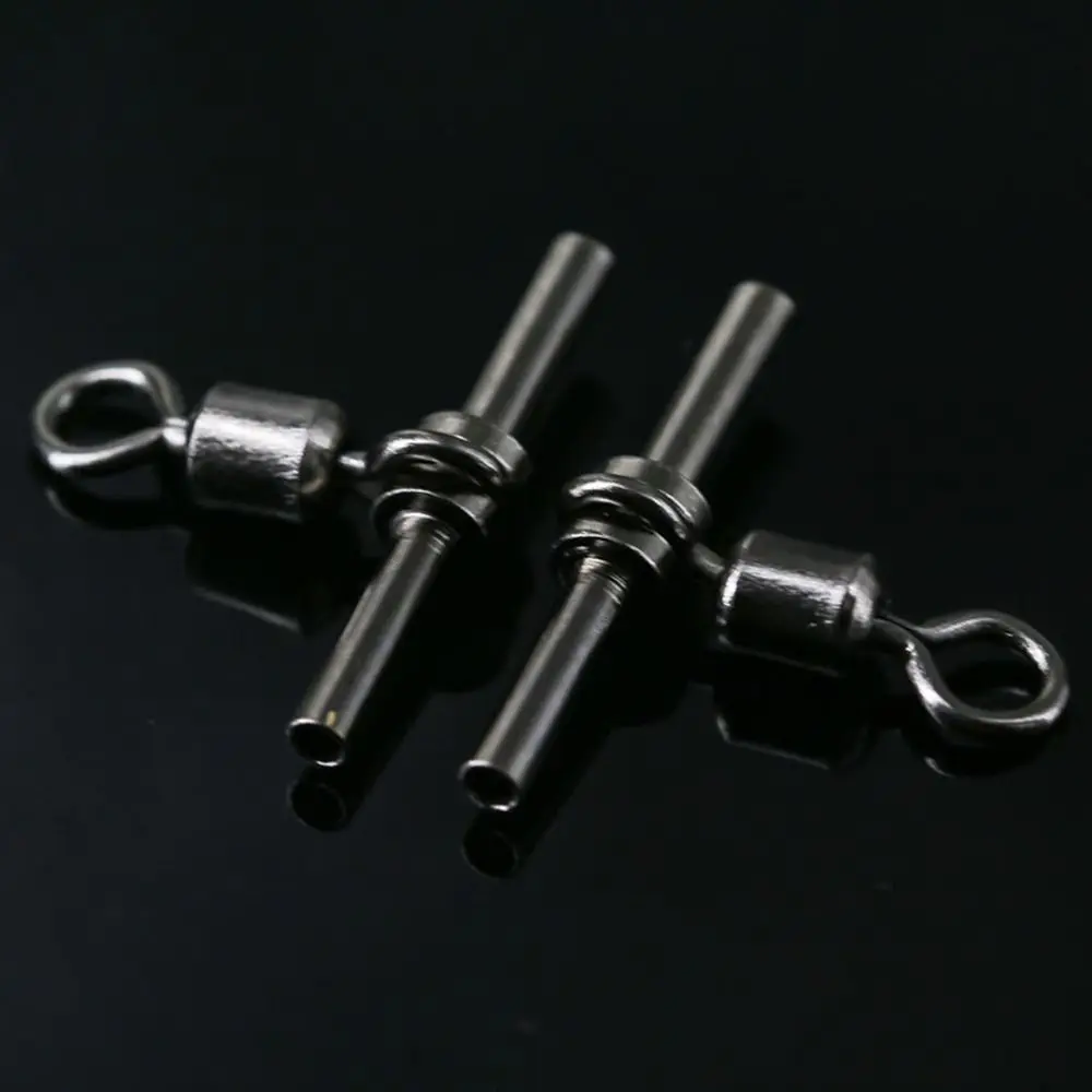 10pcs/set Cross-line Brass Head and Tuoe Fishing Swivels Sleeves Rolling Swivels Fishing Accessories Pesca Emerillon