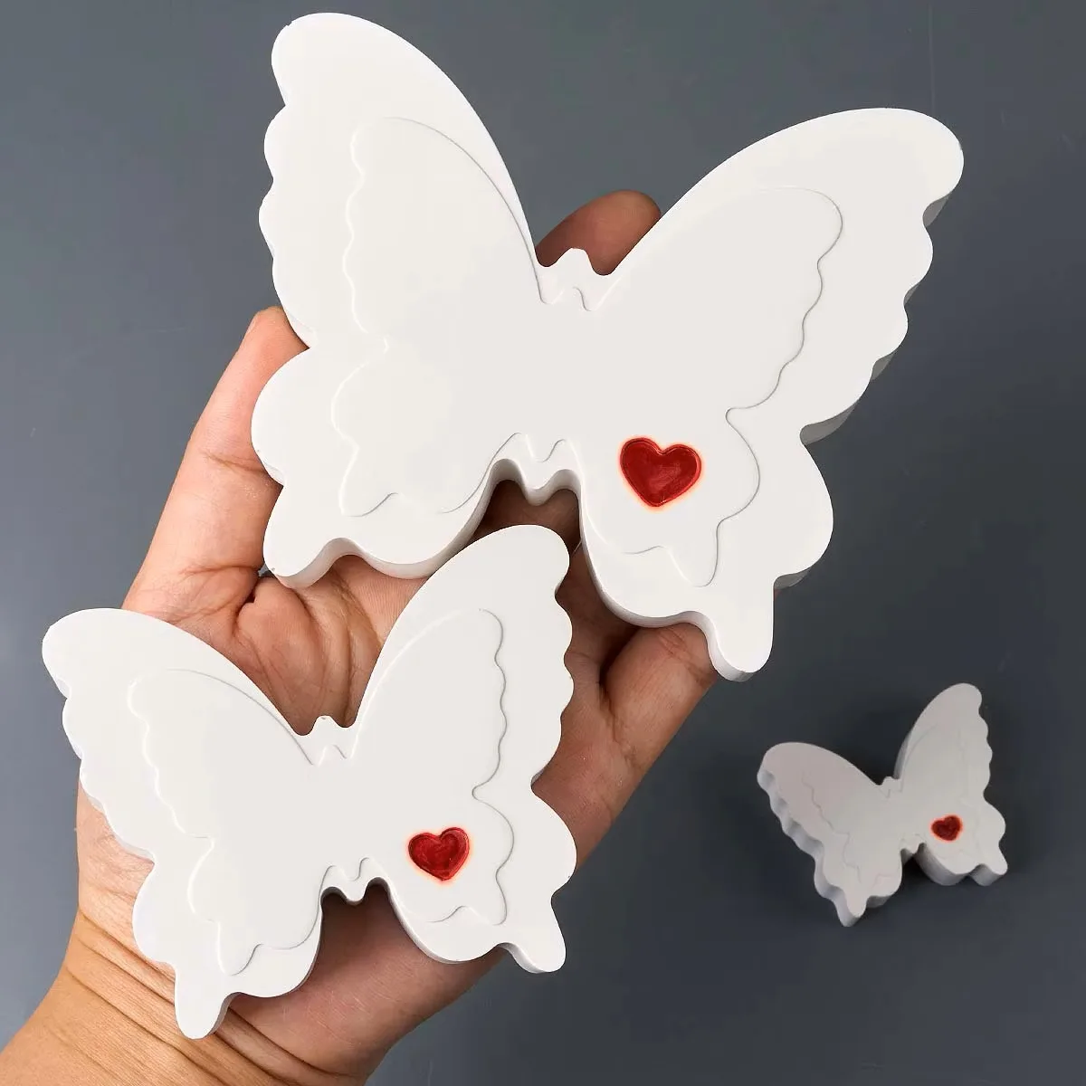 3-Hole Butterfly Decorative Candles Mold Sugar Cake Decorative Tool Mold Car Fragrance Soap Resin Gypsum Silicone Mold