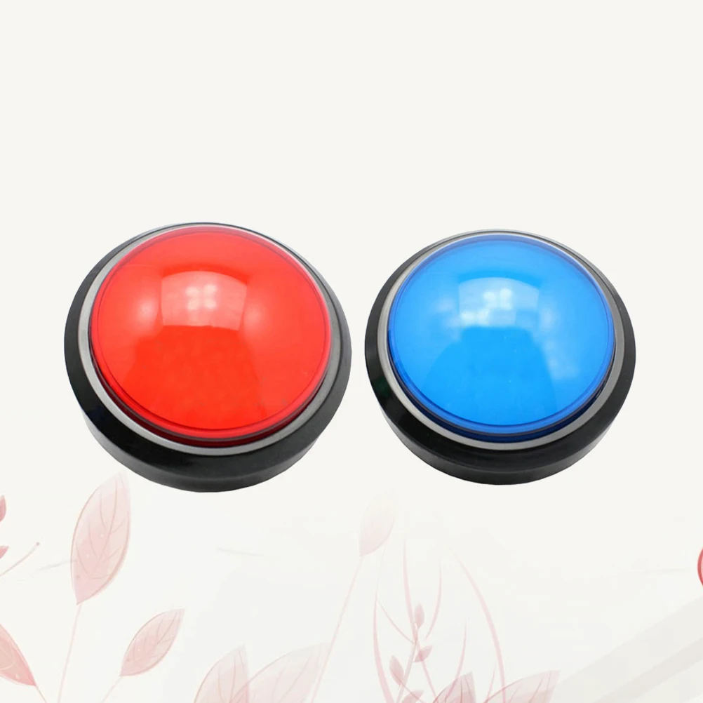 2개입 게임 답변 버저 전자 반응기 빛과 소리 알람 빨강 파랑 큰 버튼 어린이 파티 교실 대회용