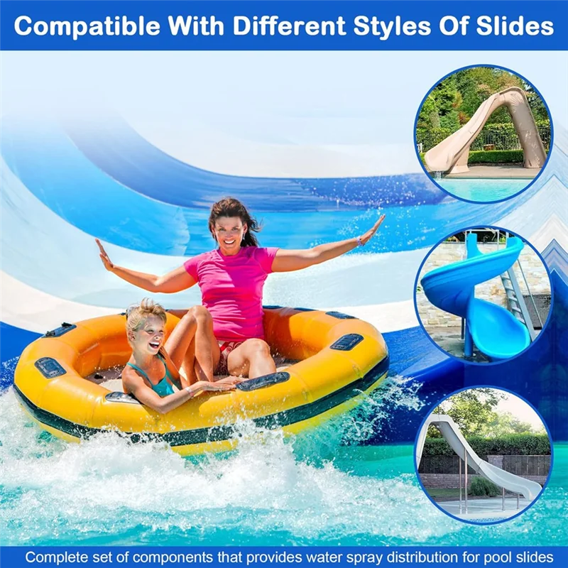 Water Filter Included Pool Slide Sprays Kit, Includes 32.8Ft Water Slide Tube With 5 Nozzles, Slide Water Tubing Kit