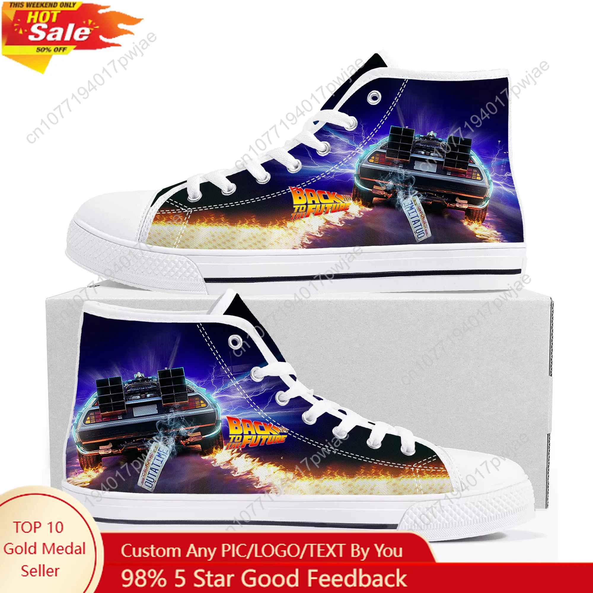 

Back to The Futures Science Fiction Movies High Top Canvas Sneakers Mens Womens High Quality Ghana Hiking Casual Shoes