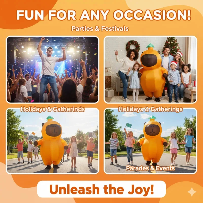 

Capybara Costume Christmas Inflatable Adults Funny Ride-On Animal Blow Up Suit Halloween Cosplay Party Outfit Novelty Costume