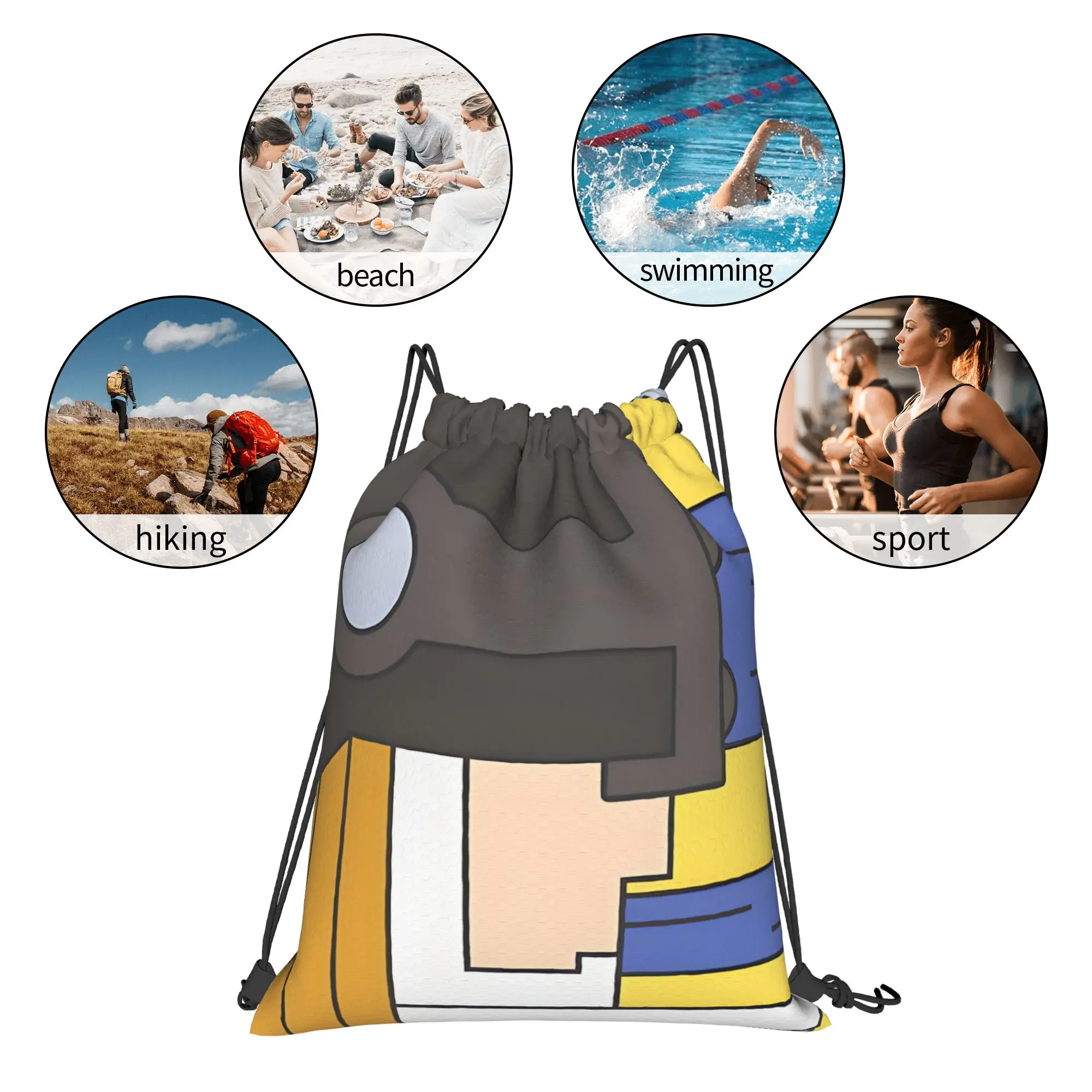 Angemon BANDAI Digimon Multi-function Pocket Men Women Storage Backpack Teenager Travel Bag Print Drawstring Bags view 6