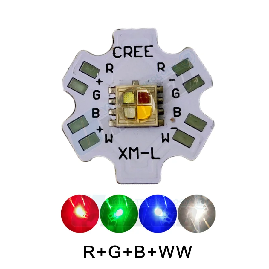 10pcs XML5050 RGBW RGBWW RGB+Cool/Warm White 12w 4 chip LED Emitter Bulb Mounted On 20mm Star PCB For Stage Light