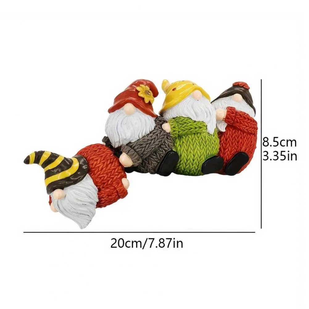 Resin Gnome Figurine Christmas Gnome Shelf Sitter Statue Table Edge Hanging Figurine Faceless Dwarf Decoration for Xmas Party