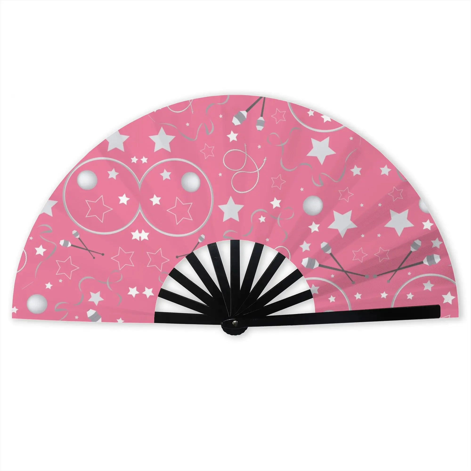 Dance Rhythmic Gymnastics  Stylish Hand Fan Unisex  Printed Polyester Fan Vintage For Wedding Party Gift