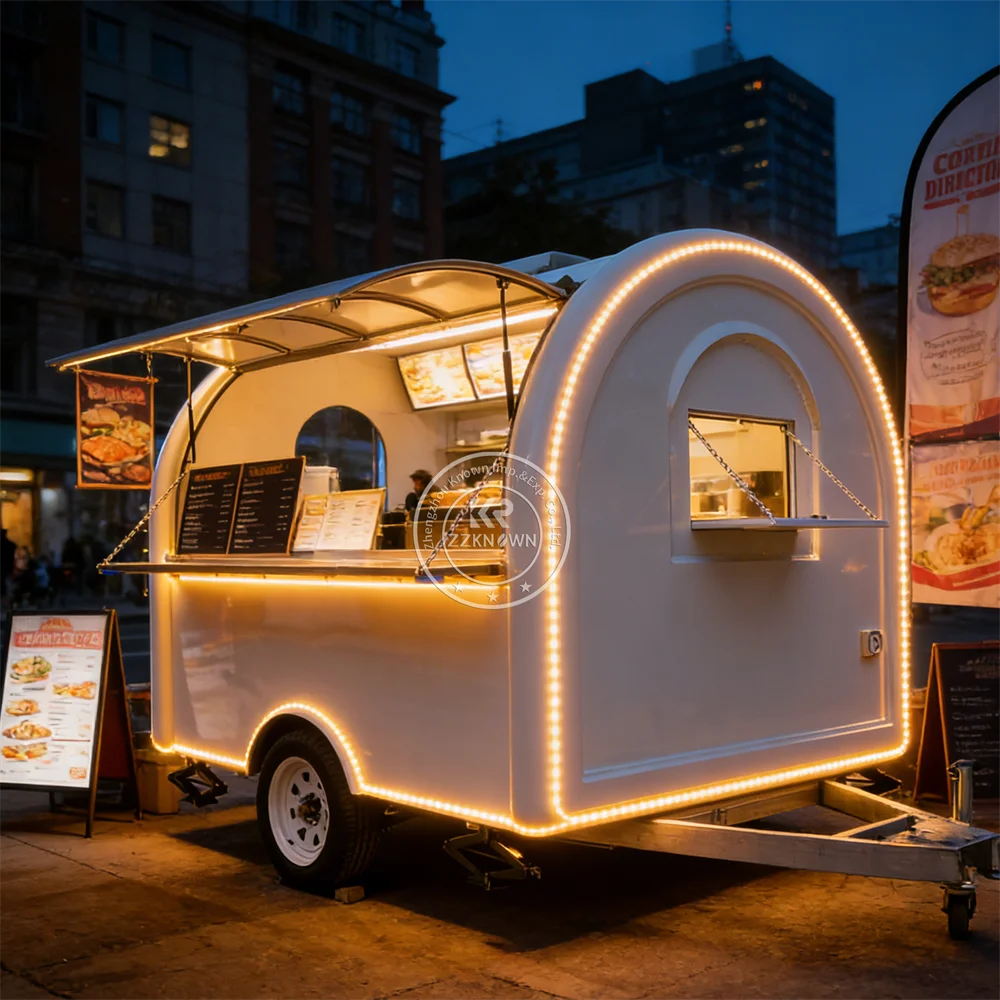 

Deluxe Professional BBQ Ice Cream Trailer Food Truck Trailer Snack Food Trailer with Full Kitchen Equipment