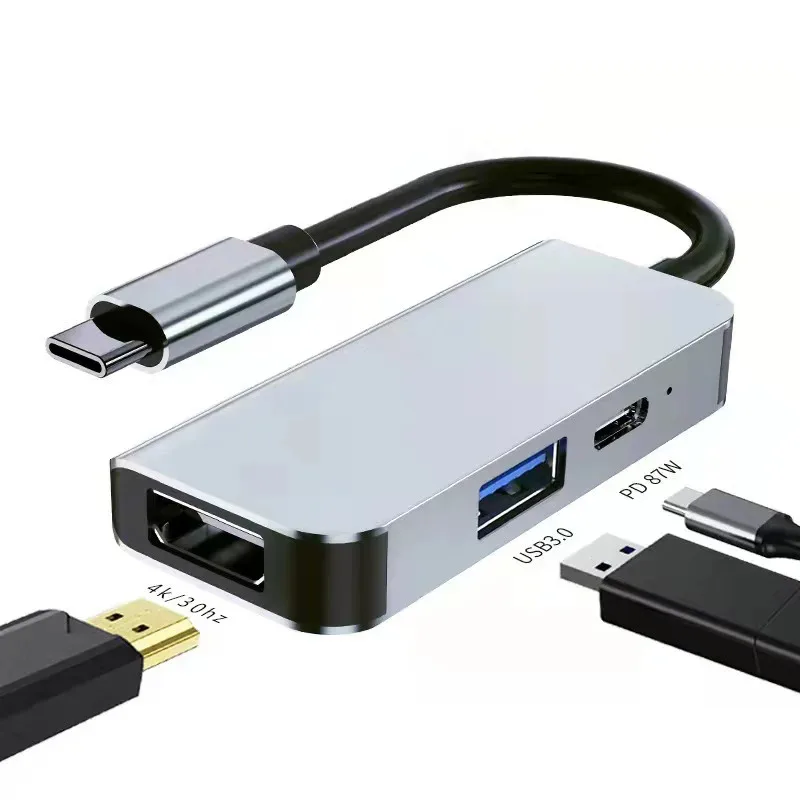 3in1 2122 PD100W USB3.0 4K/30hz Multi-Interface Docking Station Type C Hub3.0USB Gigabit Notebook Converter Docking Station