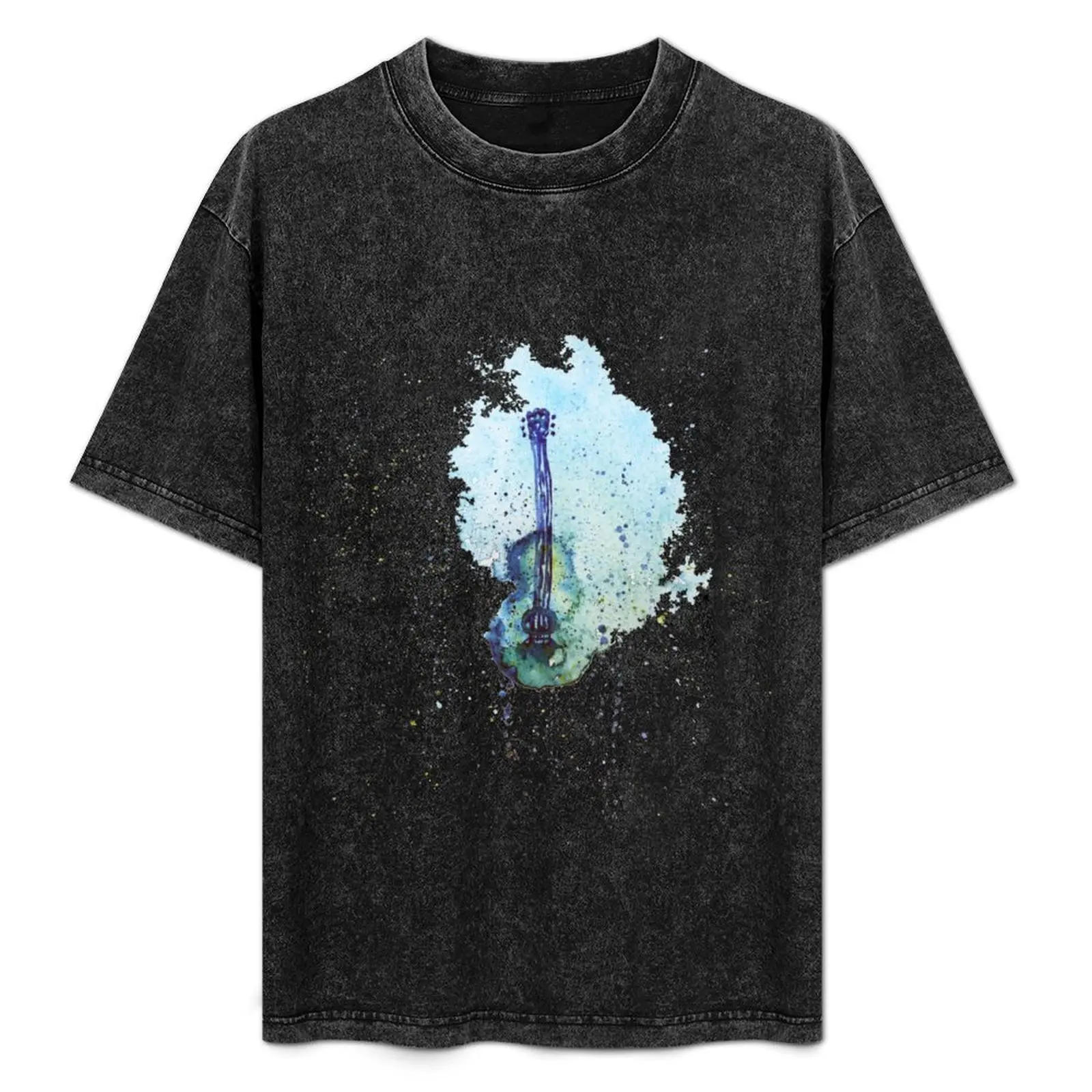 

Green Guitar T-Shirt Fashion Graphic Tee for Men