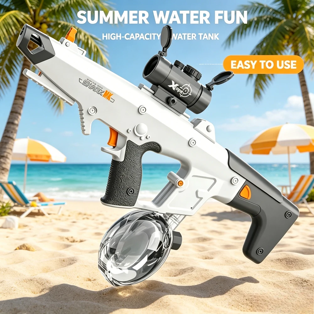 

High Pressure Electric Water Gun Rechargeable Auto Suction Water Blaster Summer Outdoor Pool Beach Water Fight Toy for Kids