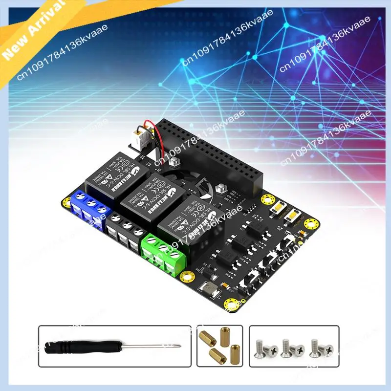 M01K Power Relay Board Expansion Module With Dual Cooling Fan Auto Color Changing LED For Raspberry Pi A+ 3A+ B+ 2B 3B 3B+ 4B