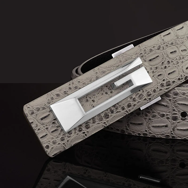 gレター-本革ベルト-スムースバックル-メンズ-グレー-ウエストベルト-韓国風-ファッション-クロコダイル柄-パーソナライズドベルト