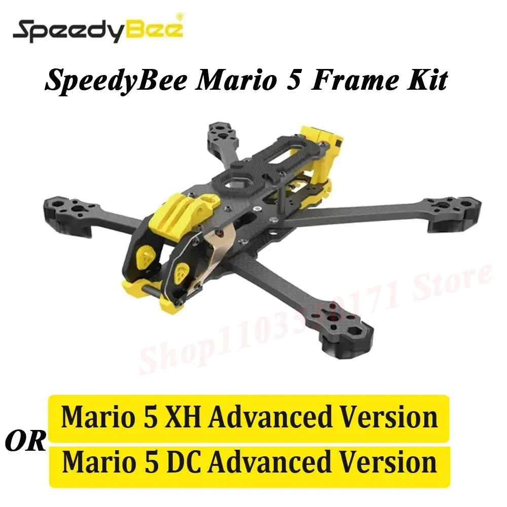 SpeedyBee Mario 5 Kit telaio Versione DC / XH con piastra in fibra di carbonio FPV Freestyle RC Racing Drone