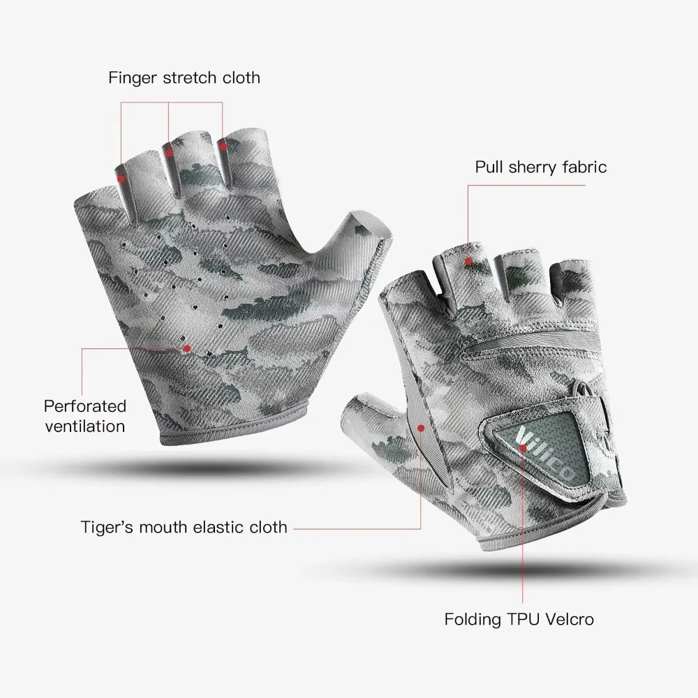 High Quality Outdoor Fishing Gloves Anti-Slip Thin Sun Protection Gloves Breathable Wear-resistant Protection Gloves Men Women