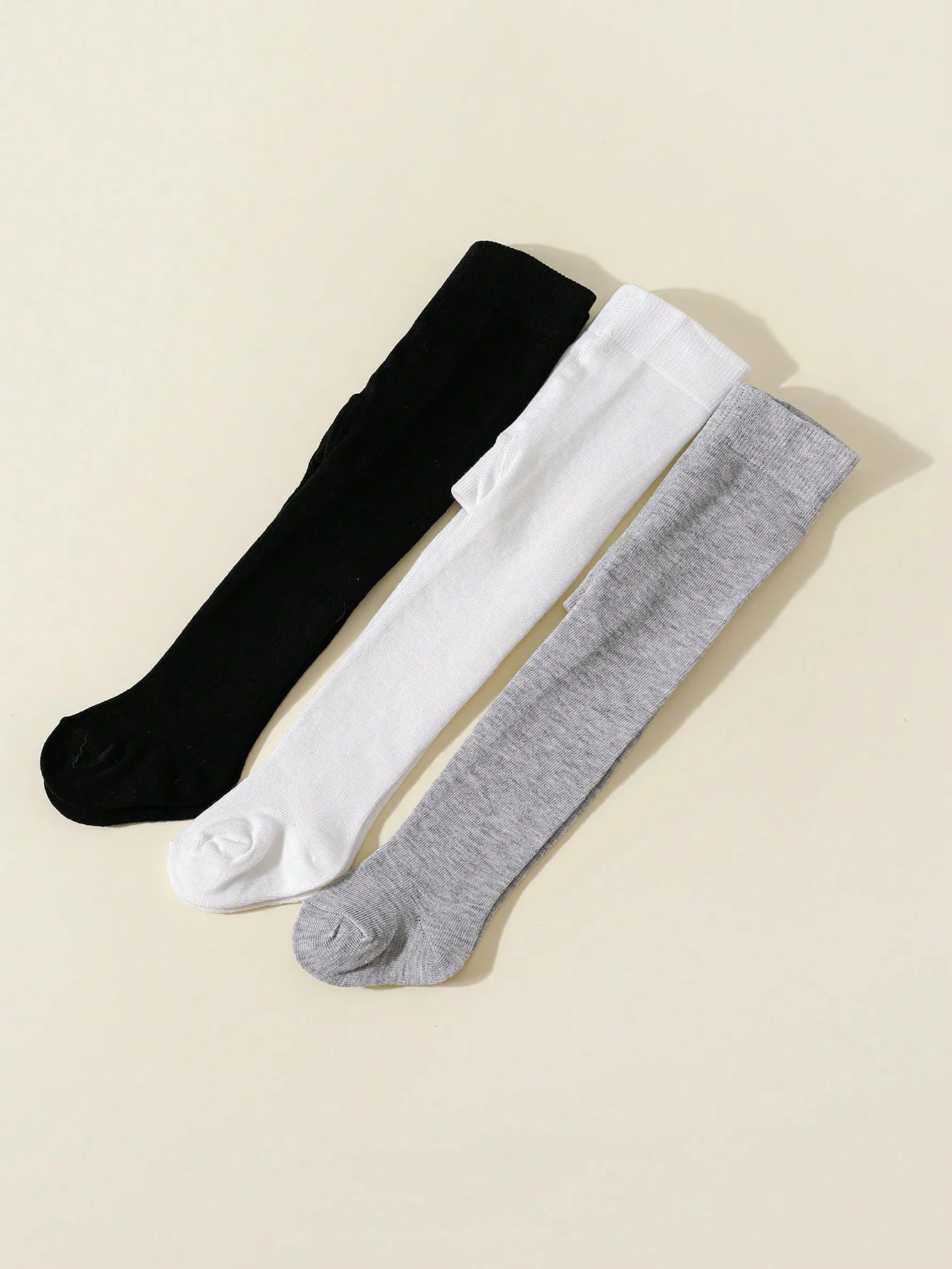 3 أزواج من جوارب طويلة للأطفال لعمر 1-14 سنة، خصر مطاطي للأطفال، جوارب لطيفة بقصة ضيقة للفتيات والفتيان