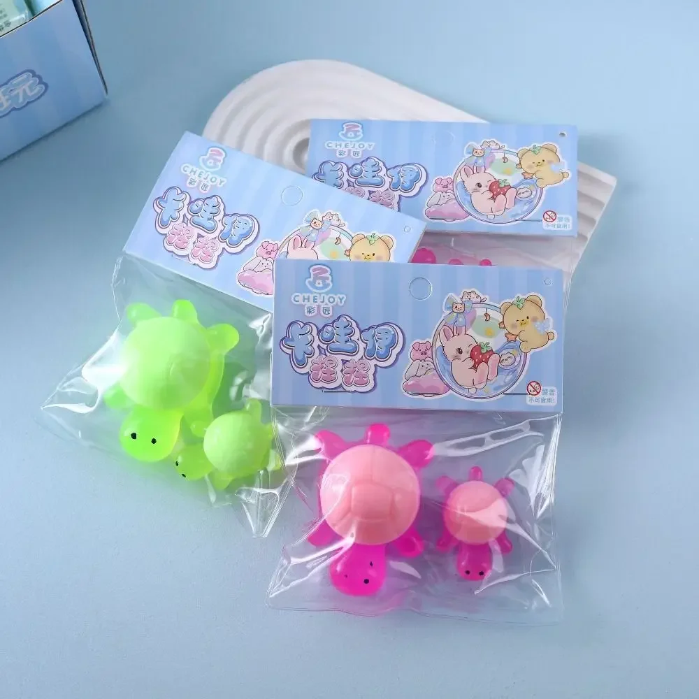 2 pçs/set presente bonito tartarugas luminosas espremer brinquedos pegajosos engraçados beliscar brinquedos criativo macio descompressão brinquedo