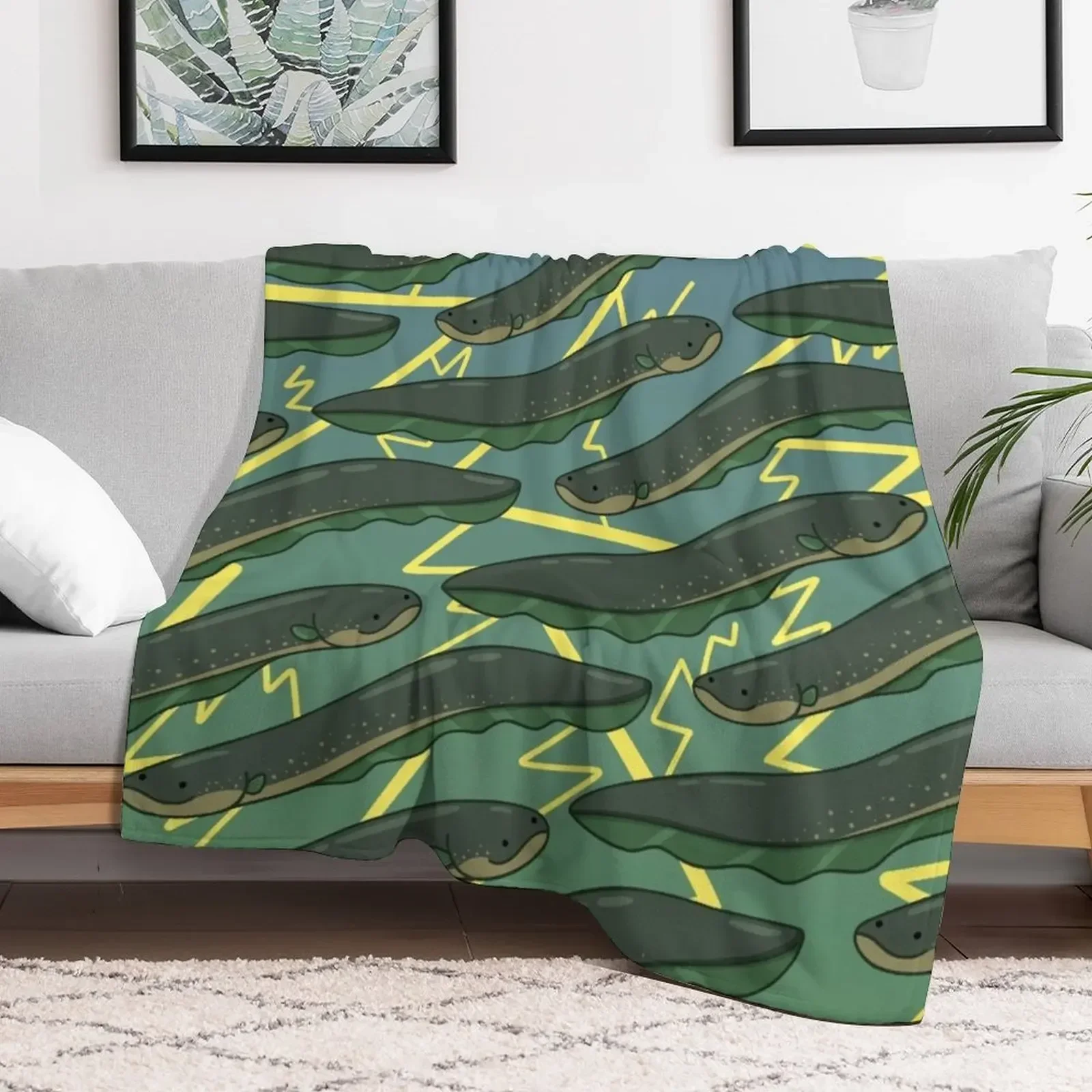 Electric Eel Pattern Throw Blanket Camping Thermal Luxury Throw Blankets