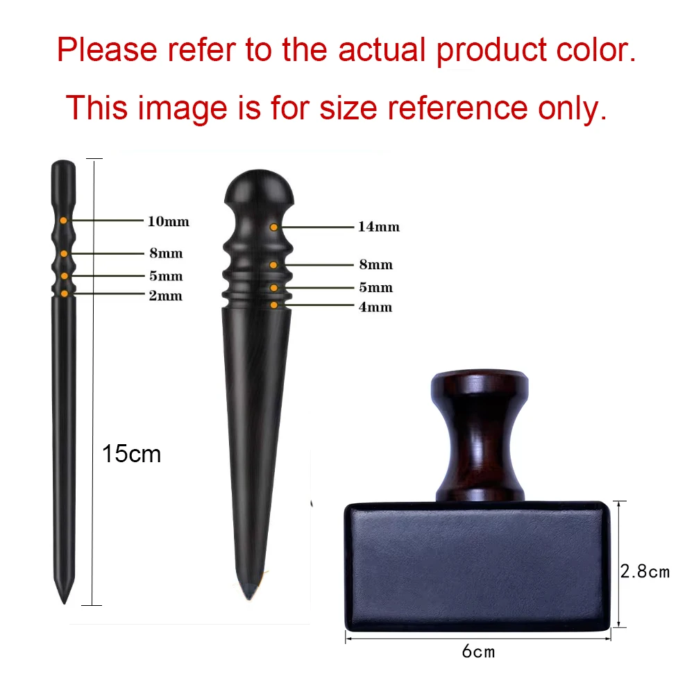 LMDZ Leather Edge Burnisher Black Wood Edge Slicker Leather Craft Tool Leather Polished Grinding Tools