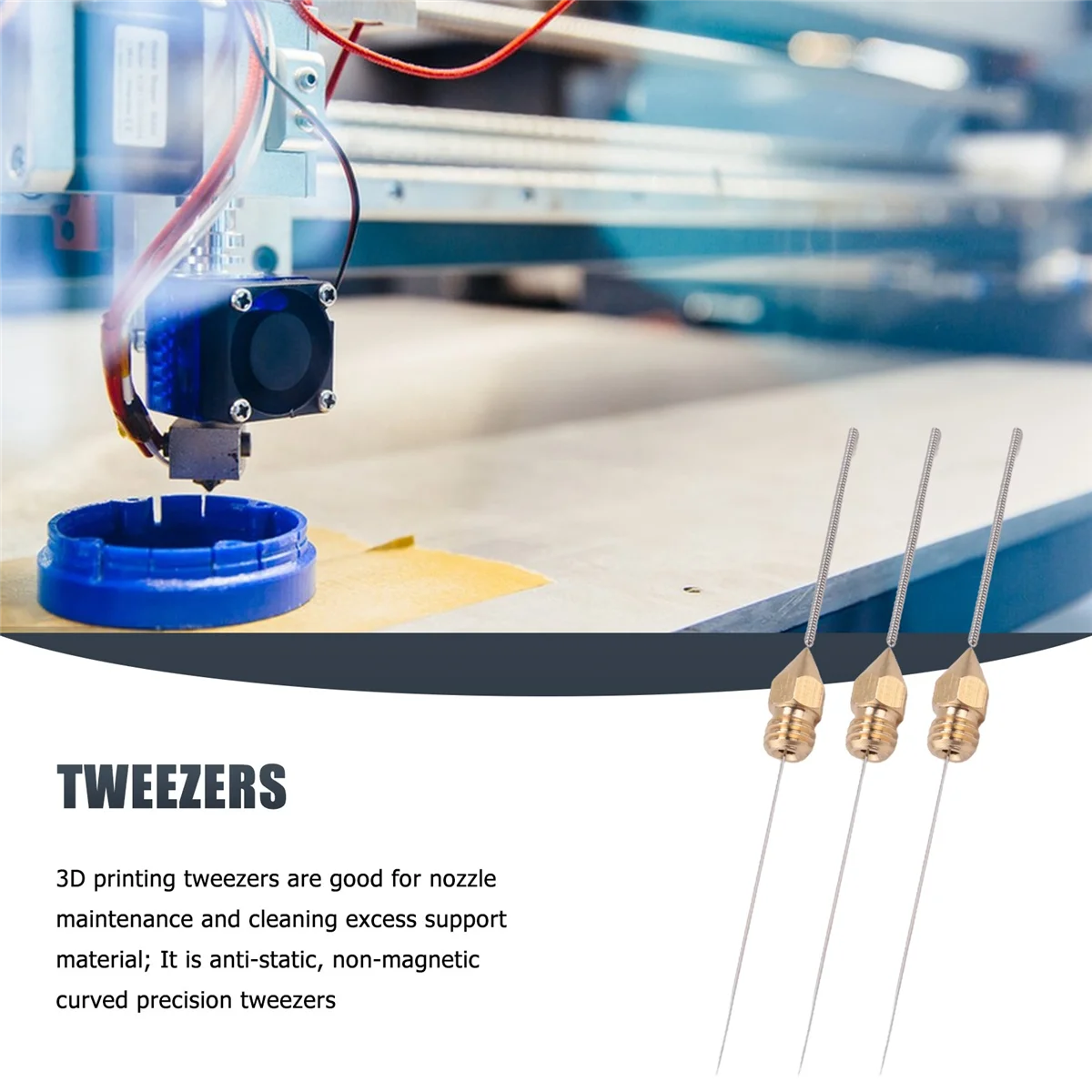 

21 набор сопел для 3D-принтера и чистящих насадок 0,4 мм Mk8 Иглы 0,4 мм и 1 упаковка пинцетов Набор инструментов Насадка из нержавеющей стали