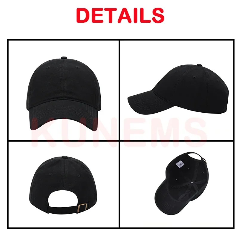 KUNEMS Custom Embroidery Baseball Hat High Quality Cotton Baseball Hats Unisex Design DIY Wholesale Print Custom Summer Sun Hats