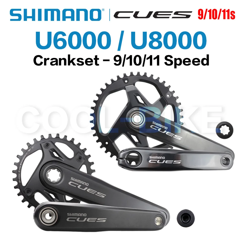 

SHIMANO CUES U6000 U8000 CRANKSET FC-U6000 9/10/11Speed Crankset for MTB Bike 170MM/175mm Crank 30T/32T/40T/42T Chainring